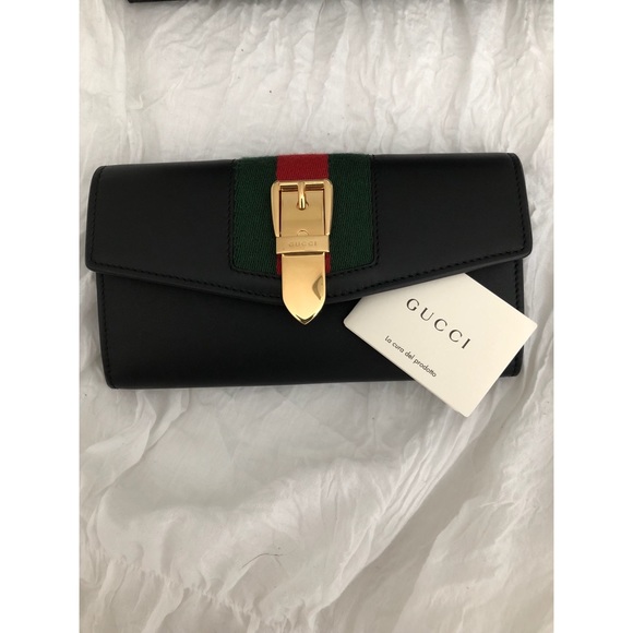 Gucci Handbags - Gucci Black Leather Fold Wallet